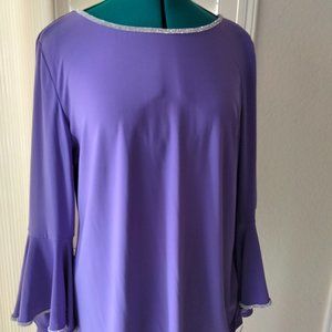 MSK Violet blouse w/ rhinestone detail